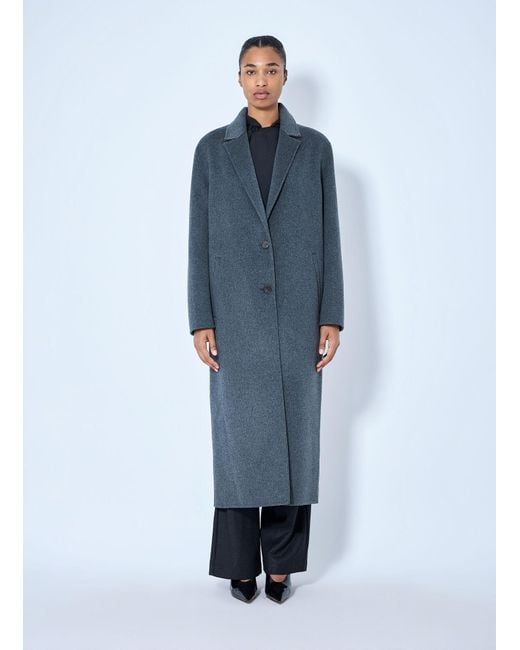 Rohe Blue Double-Faced Wool Long Coat