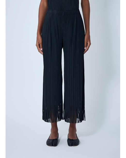 Pleats Please Issey Miyake Blue Fringe Pleated Pants