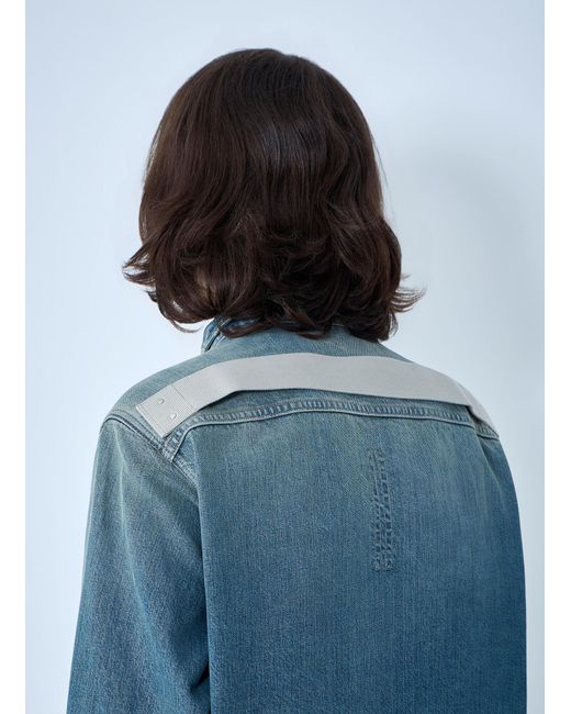 Rick Owens Blue Drkshdw Denim Overshirt Jacket for men