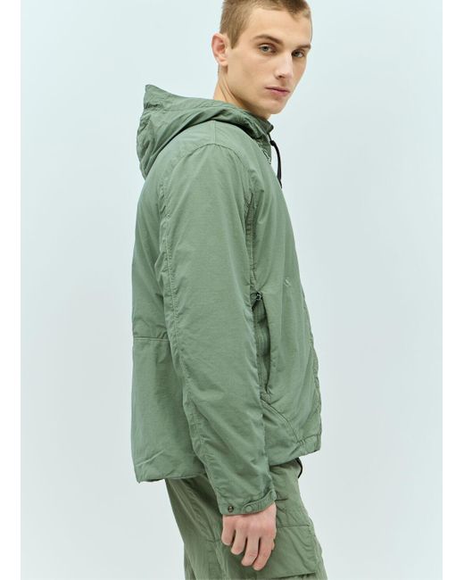 C P Company Green Fatt Nylon Reversible Hooded Jacket for men