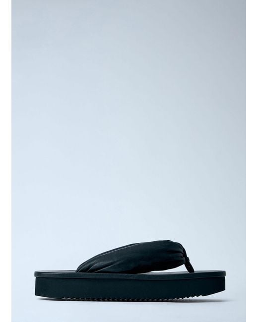 Rick Owens Blue Hollywood Flip Flop Leather Sandals for men