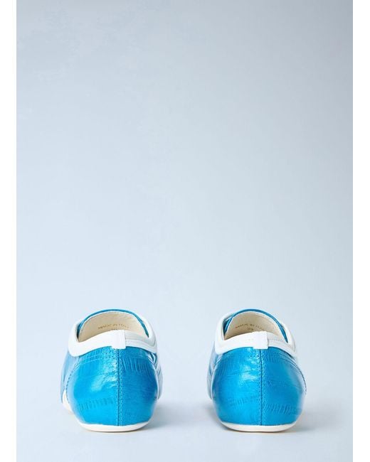 Dries Van Noten Blue Lace-Up Leather Sneakers