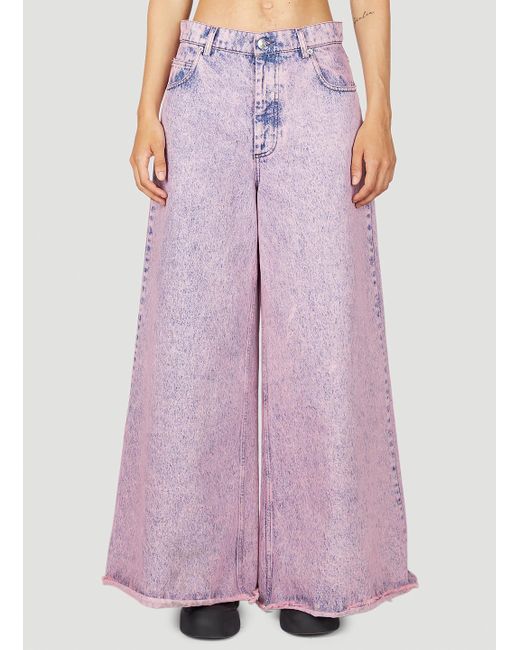Marni Purple Marbled Wide-leg Jeans