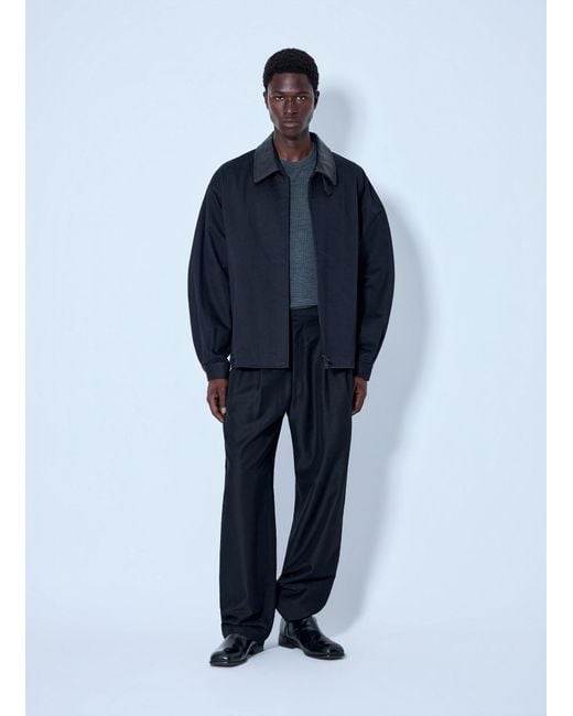 Ssstein Blue Sulfur Dyed Brush Chino Zip Jacket for men
