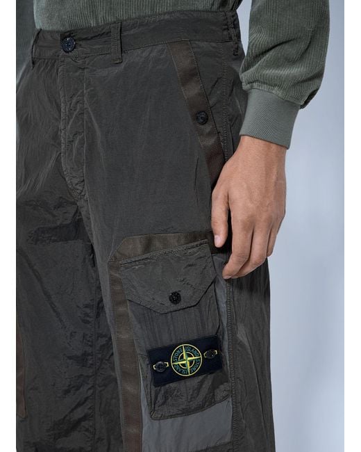 Stone Island Gray Utility Cargo Pants for men