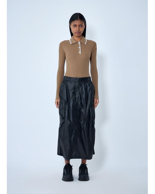 Moncler Blue Technical Midi Skirt