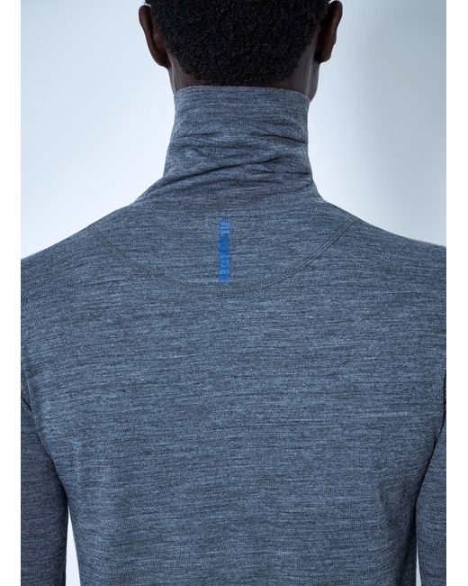 Jil Sander Blue Half-Zip Long Sleeve Top for men