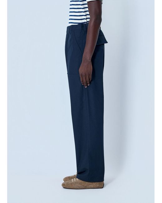 Prada Blue Wide-Leg Tailored Trousers for men