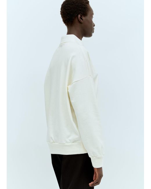 The Row White Corzas Polo Sweatshirt