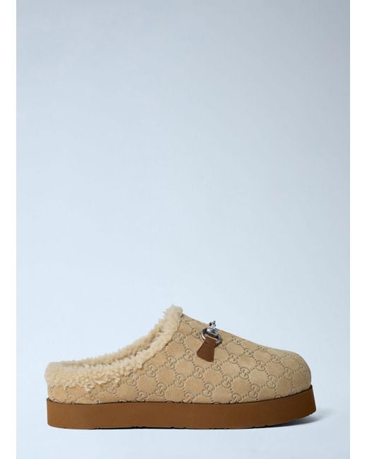 Gucci Blue Horsebit Suede Mules for men