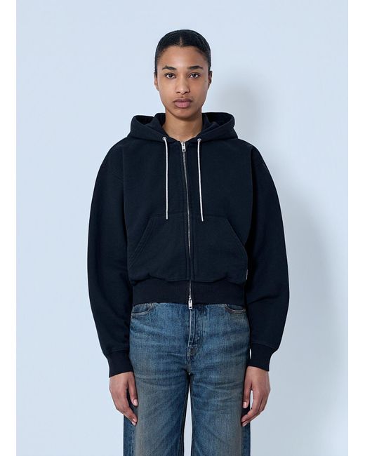 Alexander Wang Blue Zip-Front Hooded Sweatshirt