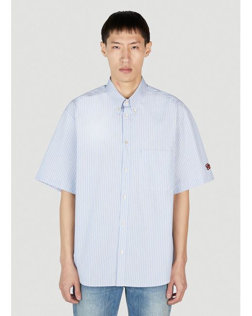 Gucci White Striped Short Sleeve Shirt for men