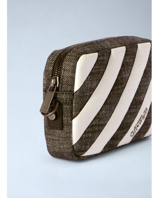 Off-White c/o Virgil Abloh Blue Off Diagonal Quilted Camera Crossbody Bag