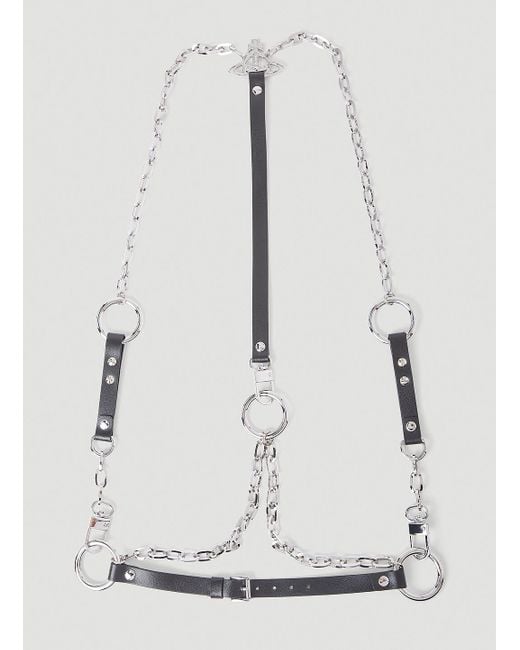 Vivienne Westwood Leather Chain Harness Belt in Black (White) Lyst Canada