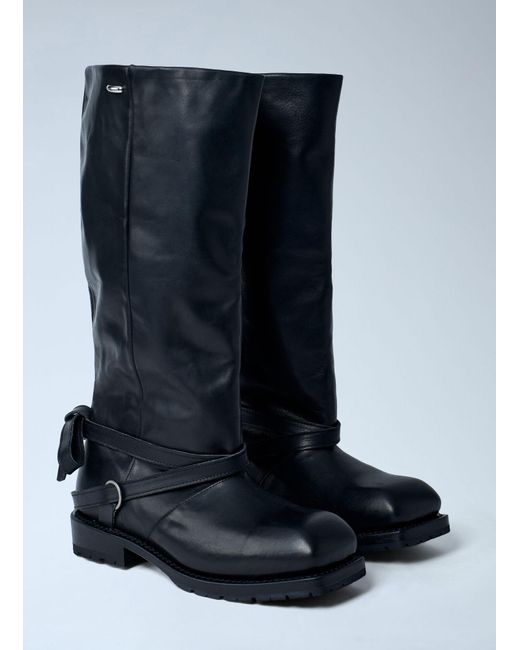 Our Legacy High Engine Leather Boots in Blue | Lyst UK