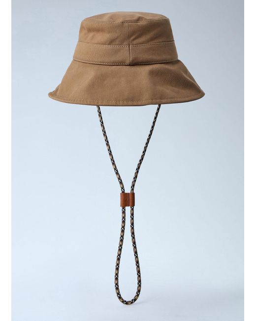 Moncler White Logo Patch Bucket Hat