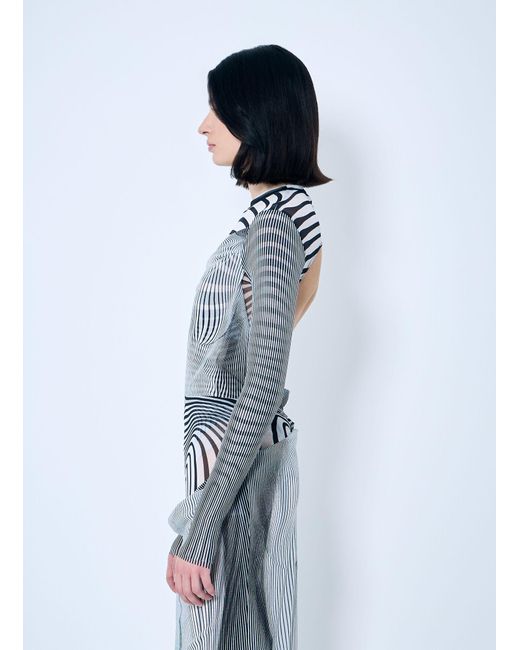 Jean Paul Gaultier Blue Double-Layer Mesh Bodysuit