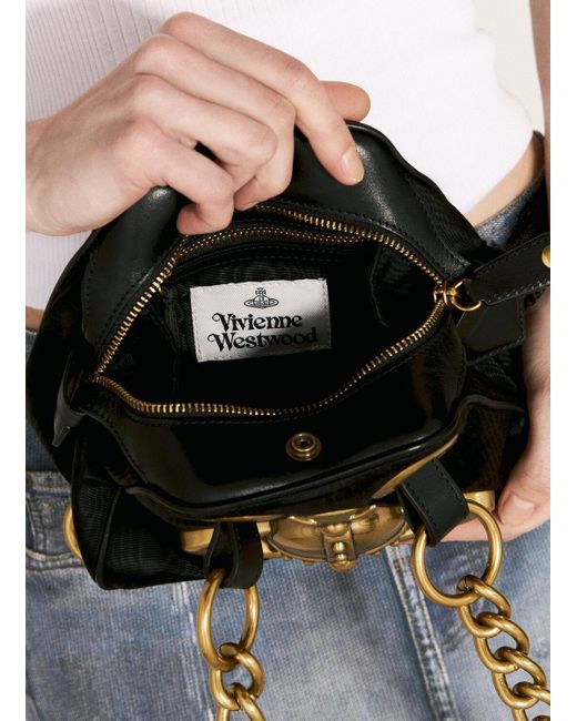 Vivienne Westwood Black Archive Chain Shoulder Bag