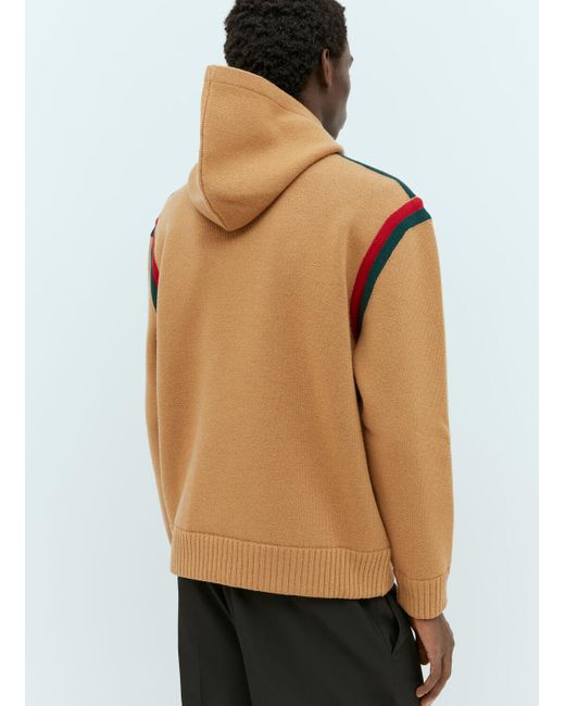 Gucci Natural Wool Knit Hooded Sweatshirt for men
