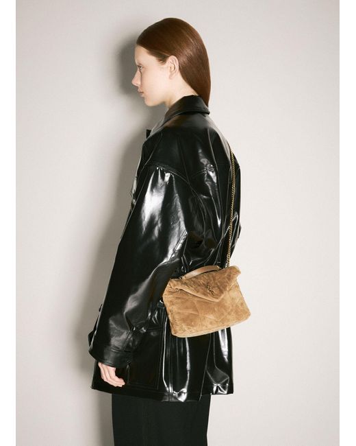 ショルダーバッグ・ポシェット Saint Laurent Biscuit Suede Puffer Toy Crossbody Bag Saint Laurent Toy Puffer Suede Shoulder Bag in Black | Lyst