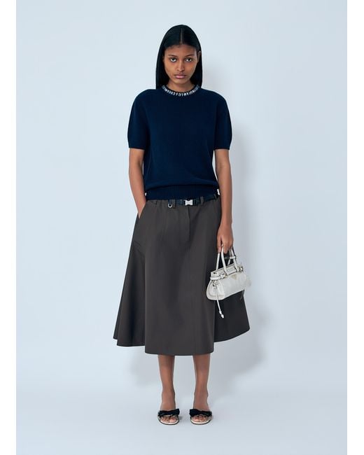Prada Black Technical Fabric Circle Skirt