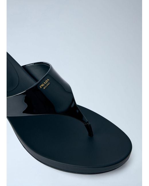 Prada Multicolor Patent Leather Thong Sandals