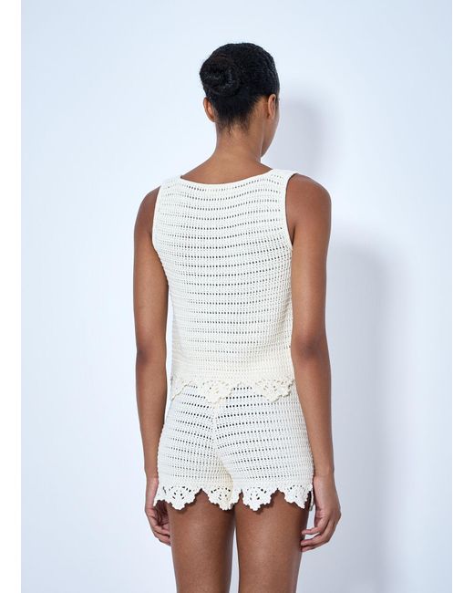 Chloé White Sleeveless Cropped Top