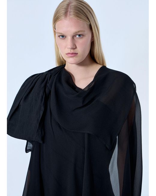 Yohji Yamamoto Blue Asymmetric Layered Dress