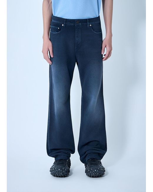 Balenciaga Blue Curved Knee Pants for men
