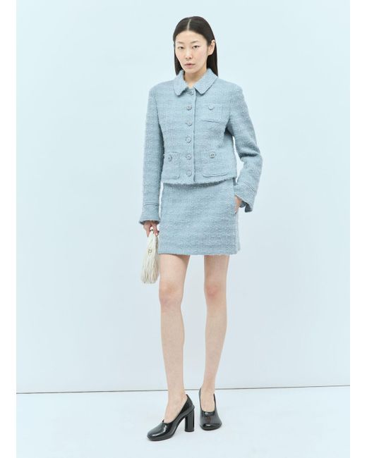 Gucci Blue Tweed Mini Skirt