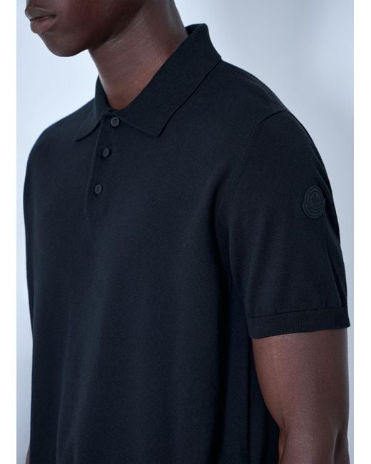 Moncler Blue Piqué Polo Shirt for men