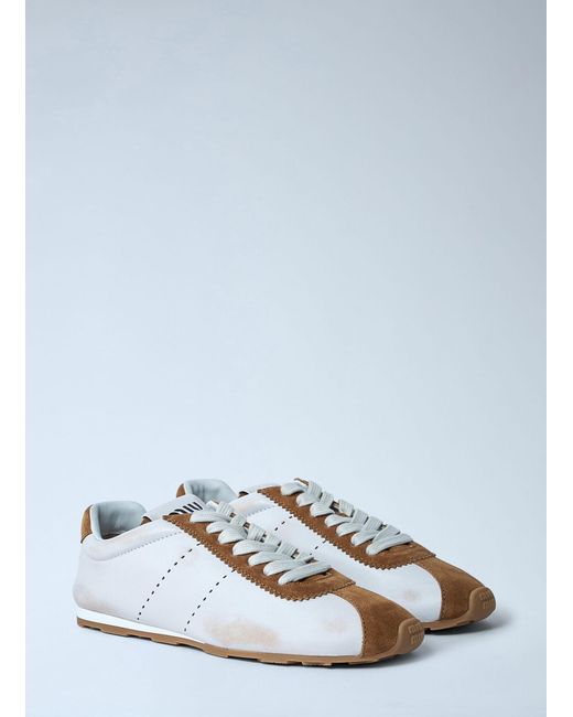 Miu Miu White Plume Sneakers