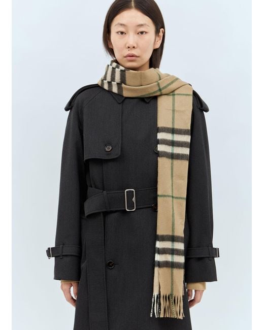 Burberry Giant Check Cashmere Scarf in Black Lyst Canada