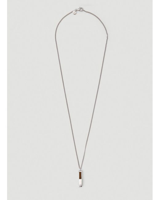 Tom Wood Cube Pendant Tiger Eye Necklace in Silver (Metallic) for Men