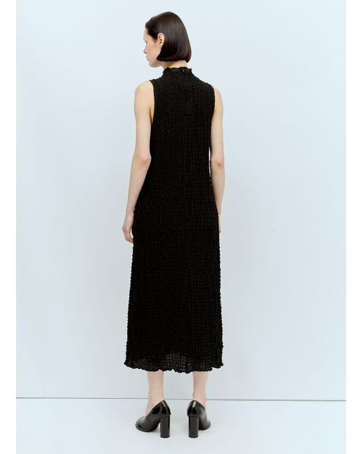 Song For The Mute Black High Neck Midi Dress