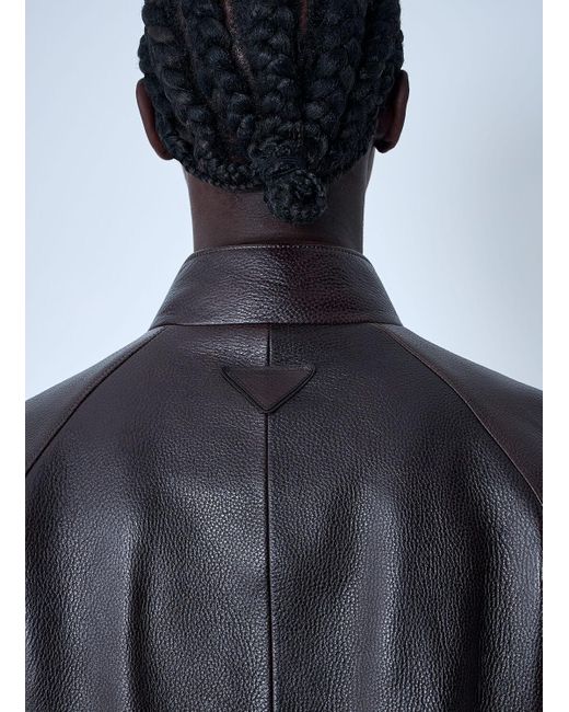 Prada Blue Leather Jacket for men