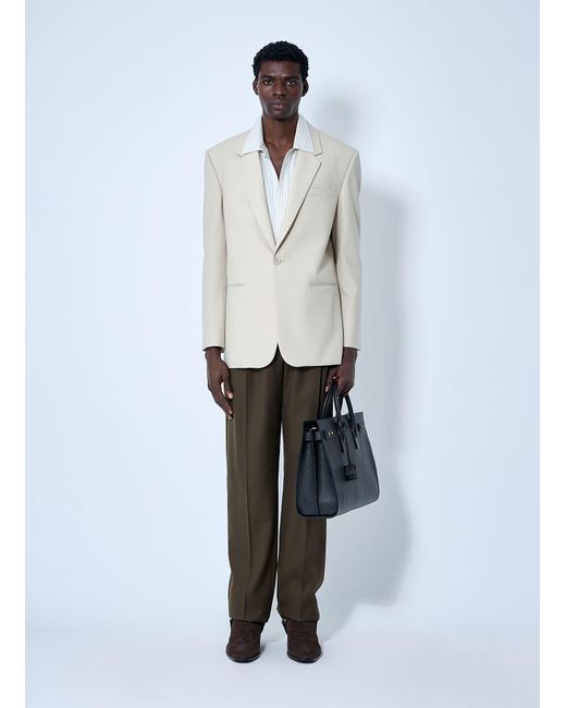Saint Laurent White Yves Single-Breasted Blazer for men
