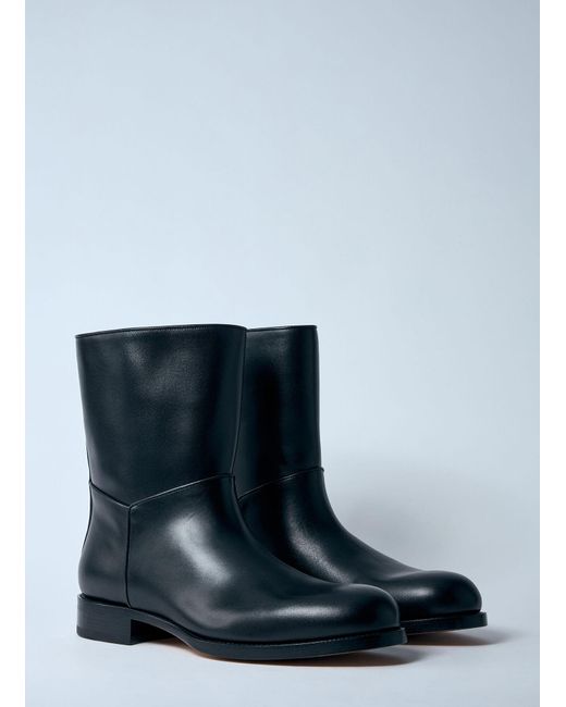 The Row Blue Nobilis Leather Boots for men