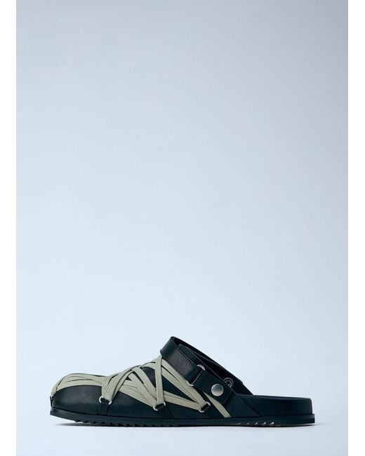 Rick Owens Green Megalace Mule Granola Flats for men