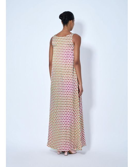 Dries Van Noten White Draz Polka-Dot Silk Maxi Dress