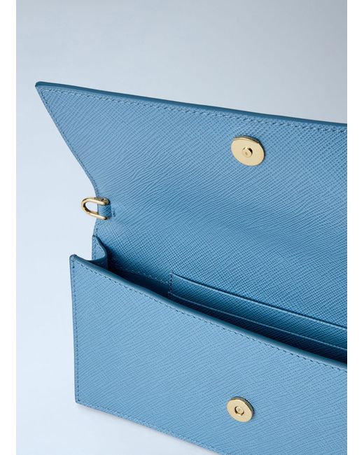 Prada Blue Saffiano Leather Mini Bag