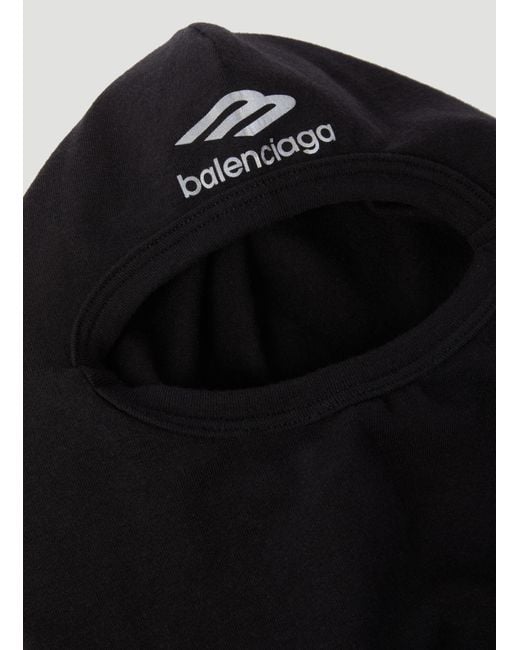 Balenciaga Black Logo Print Balaclava