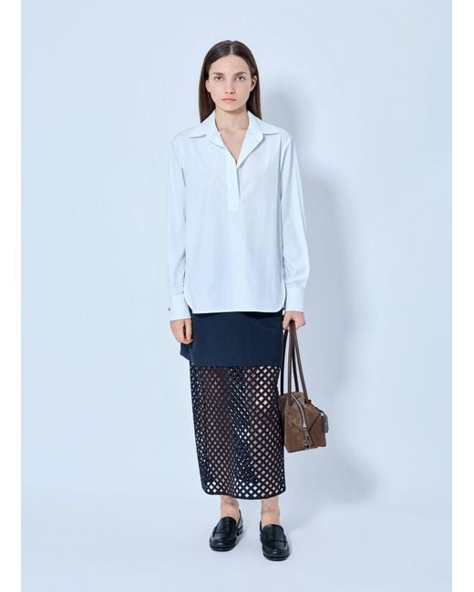 Max Mara Blue Overlay Panel Skirt