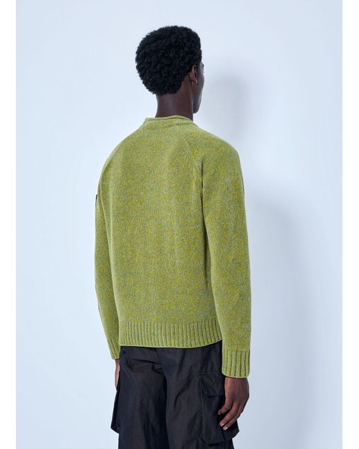 Stone Island Green Knitted Crewneck Sweater for men