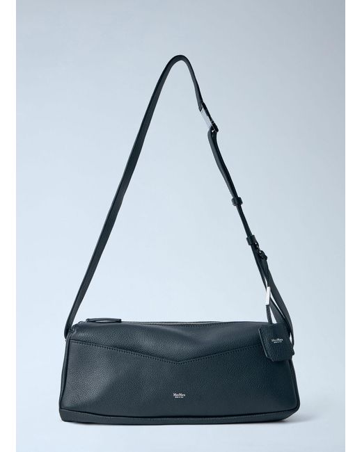 Max Mara Blue Rectangular Leather Shoulder Bag