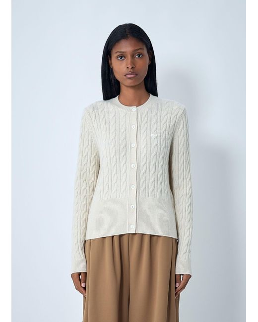 Lacoste Gray Cable Knit Cardigan
