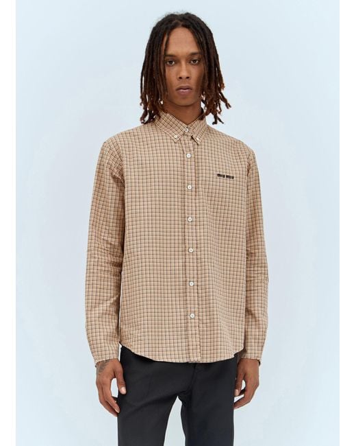 Miu Miu Natural Check Shirt for men