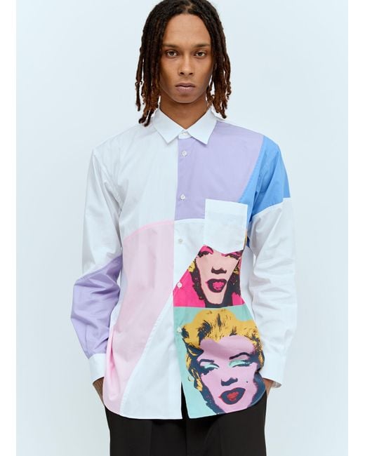 Comme des Garçons White X Andy Warhol Pop Art Shirt for men