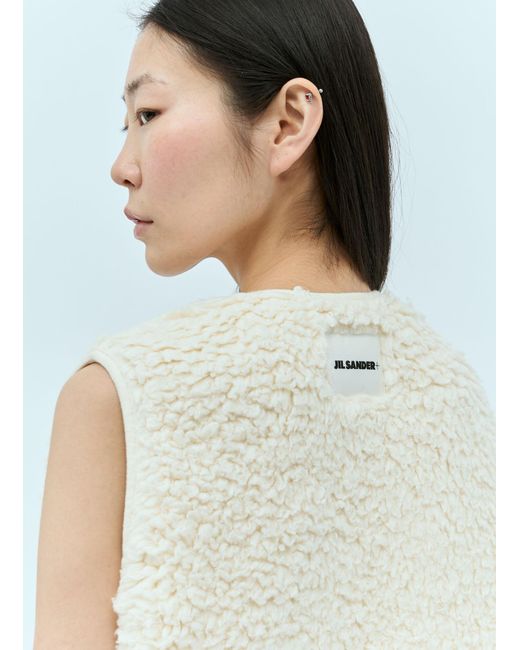 Jil Sander Natural + Lightly Padded Zip-up Vest