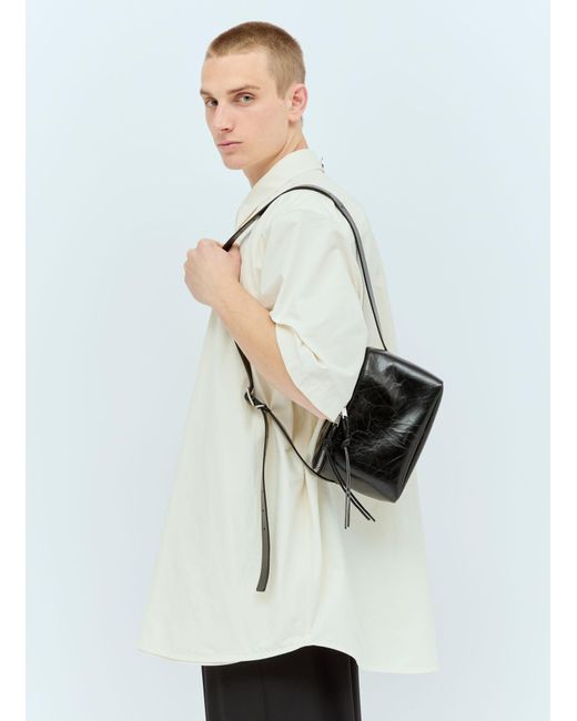 Jil Sander White Leather Camera Crossbody Bag for men